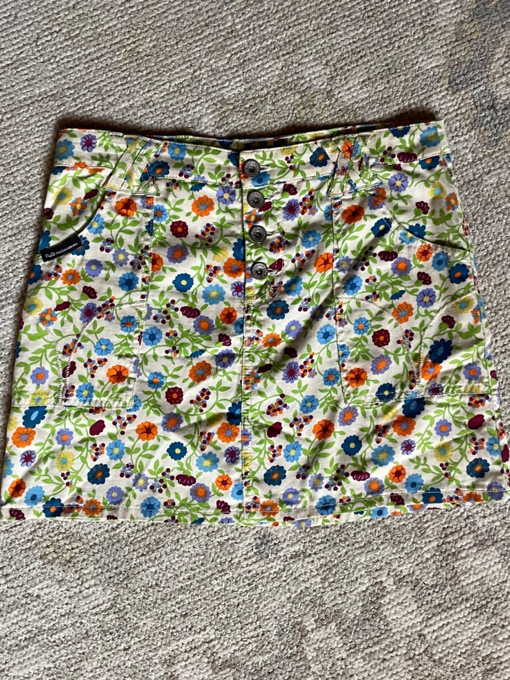 Dolce & Gabana Y2K floral 100% cotton mini skirt